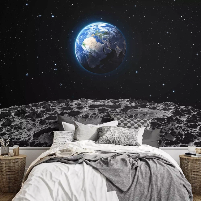 Fototapeta: "Kosmiczny Widok - Ziemia z Perspektywy Księżyca" - RAD9112133